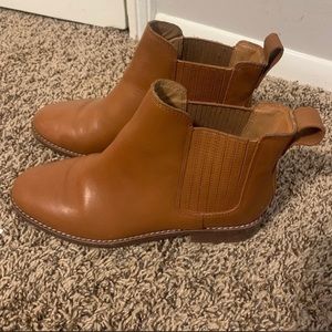 Madewell Chelsea tan leather boots